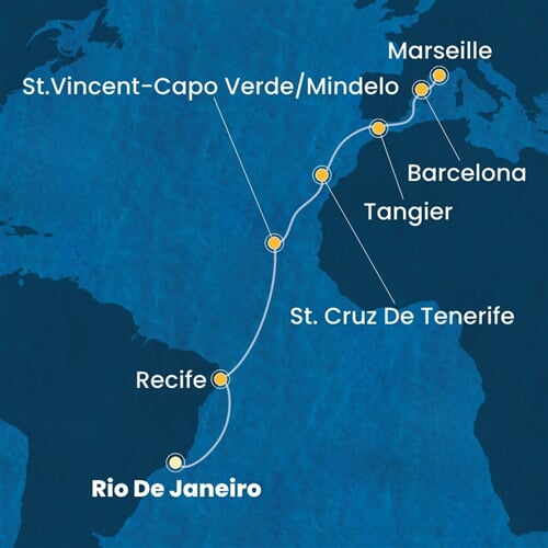 Trasa plavby CFA-RIO16A0I