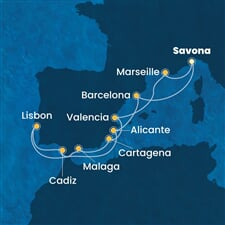 Costa Favolosa - Itálie, Francie, Španělsko, Portugalsko (ze Savony)