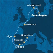Costa Diadema - Dánsko, Norsko, Francie, Španělsko (z Kodaně)