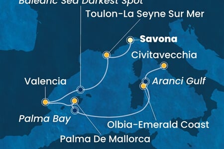 Costa Pacifica - Itálie, Francie, Španělsko (ze Savony)