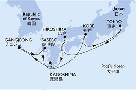 MSC Bellissima - Japonsko, Jižní Korea (z Tokia)