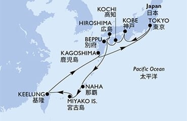 MSC Bellissima - Japonsko, Tchajwan (z Tokia)