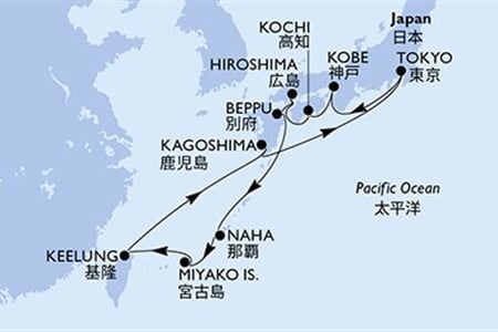 MSC BELLISSIMA - Japonsko, Tchajwan (z Tokia)