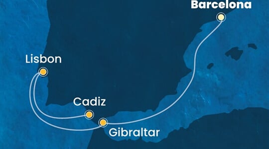 Costa Diadema - Španělsko, Velká Británie, Portugalsko (z Barcelony)