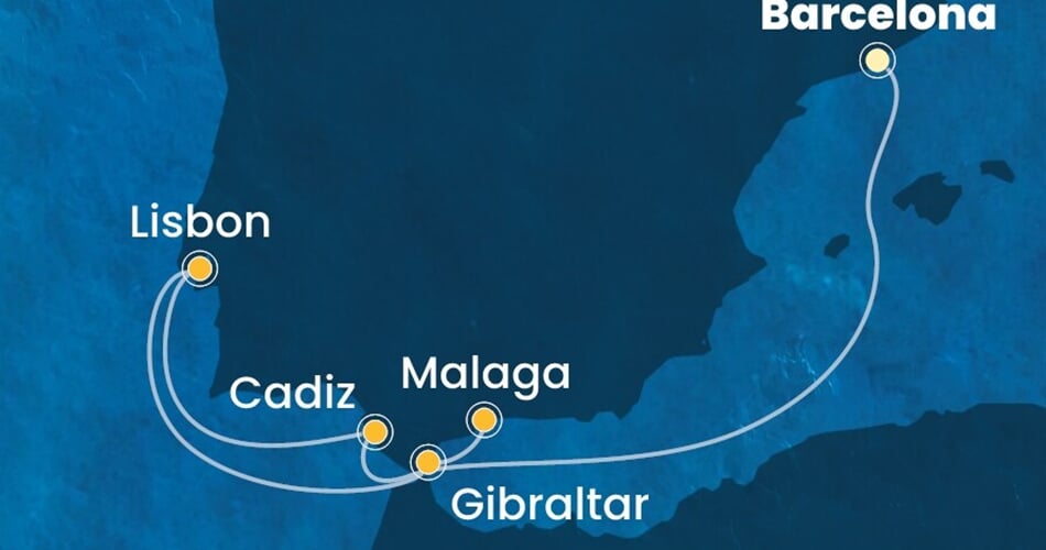 Trasa plavby CDI-BCN06A16