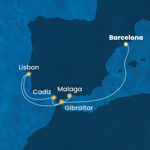 Trasa plavby CDI-BCN06A16