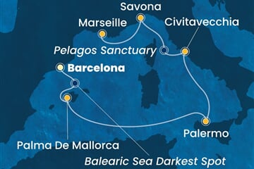 Costa Smeralda - Španělsko, Itálie, Francie (z Barcelony)