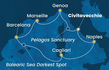 Costa Smeralda - Itálie, Francie, Španělsko (z Civitavecchie)