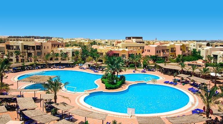 Hotel Jaz Makadi Saraya Resort: fotografie vybavení exteriérů a interiérů ubytování.