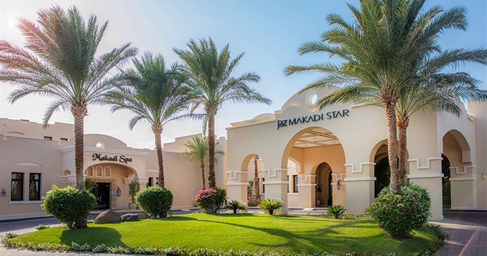 Hotel Jaz Makadi Star & Spa: fotografie vybavení exteriérů a interiérů ubytování.