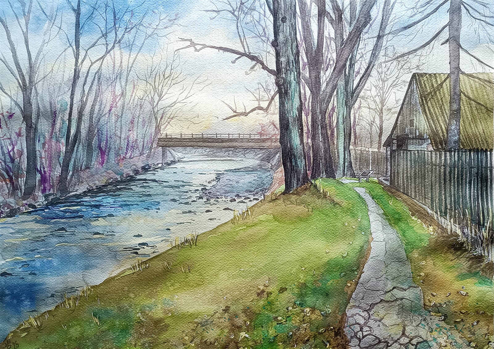 Blažena Niemcová: Jablunkov, Bělá, 50 × 70 cm