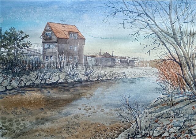 Říčka Lomná v Jablunkově