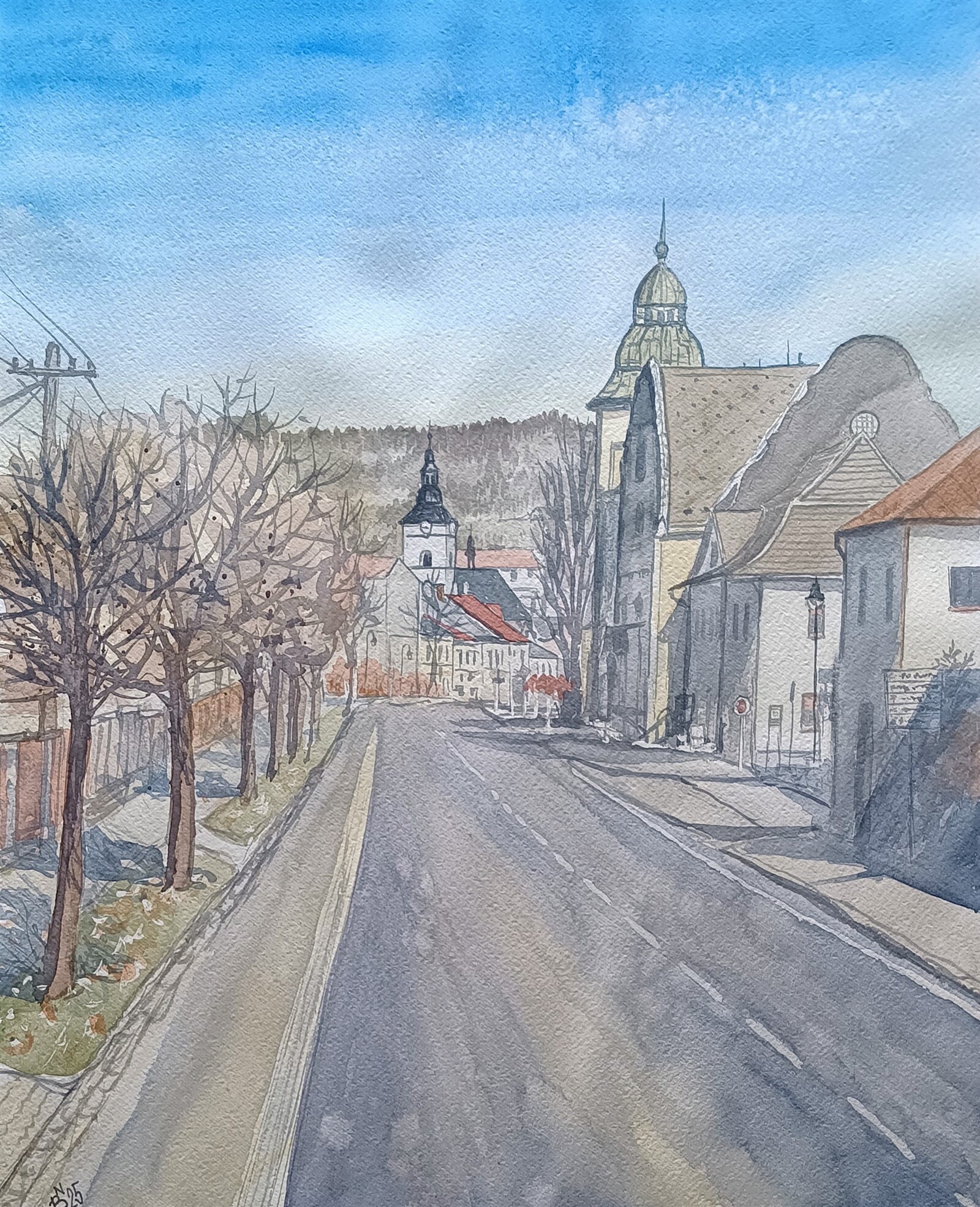 Blažena Niemcová: Jablunkov, Dukelská ulice, 50 × 40 cm