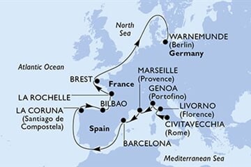 MSC MAGNIFICA - Olaszország, Franciaország, Spanyolország, Németország (a Civitavecchia-ből)