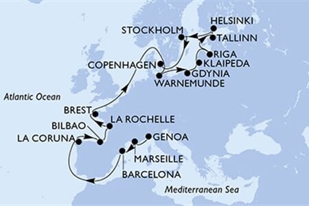 MSC MAGNIFICA - Itálie, Francie, Španělsko, Německo, Polsko, ... (z Janova)