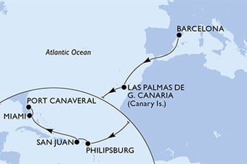 MSC Grandiosa - Španělsko, Nizozemské Antily, Portoriko, USA (z Barcelony)