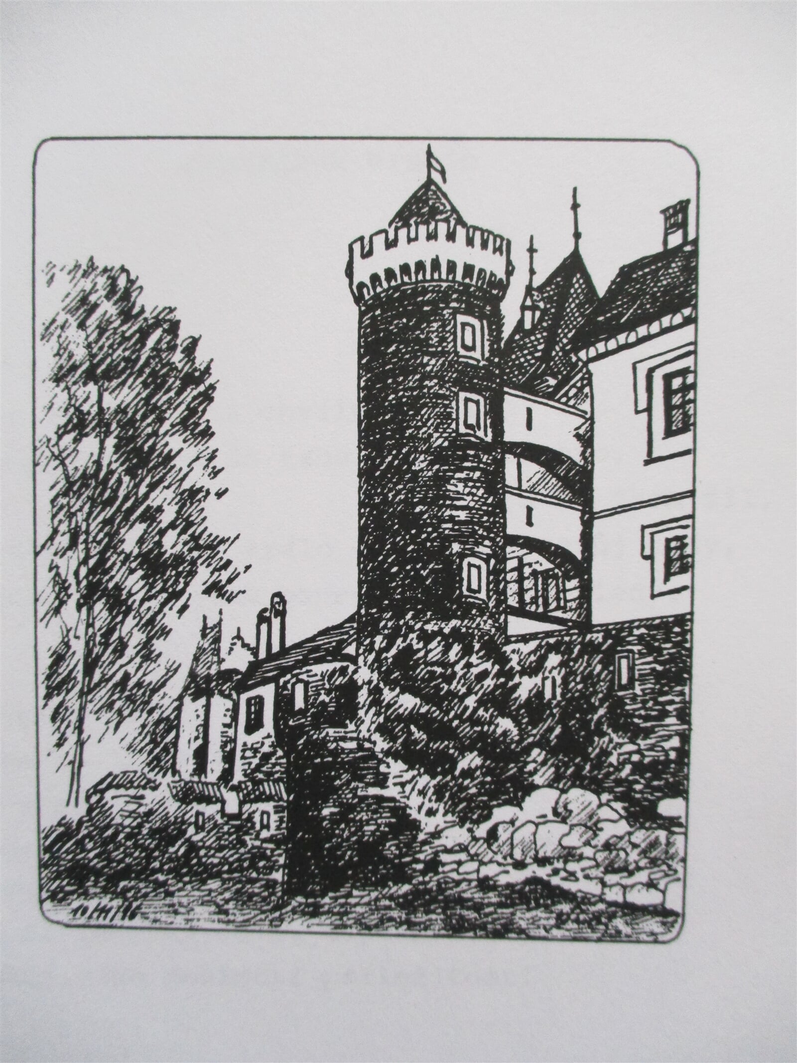 Jaroslava Jáněová: Žleby, zámek, 11 × 9 cm