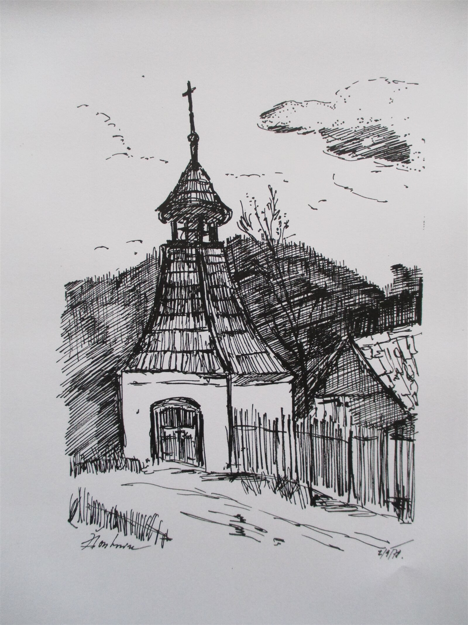 Jaroslava Jáněová: Žloukovice, kaplička, 21 × 15 cm