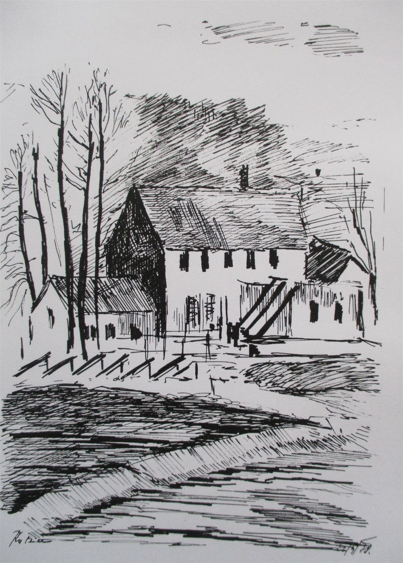 Jaroslava Jáněová: Řevnice, jez, 21 × 15 cm