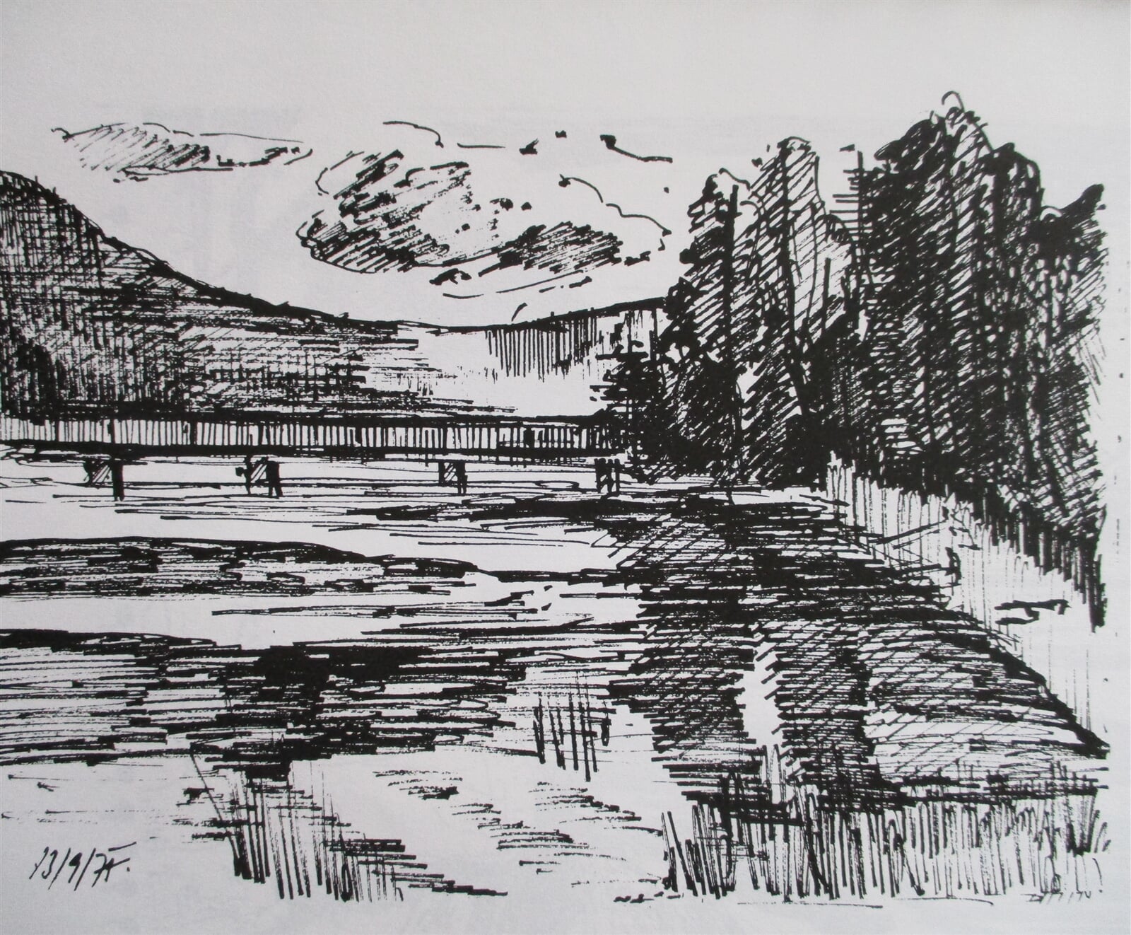 Jaroslava Jáněová: Máchovo jezero, 15 × 21 cm