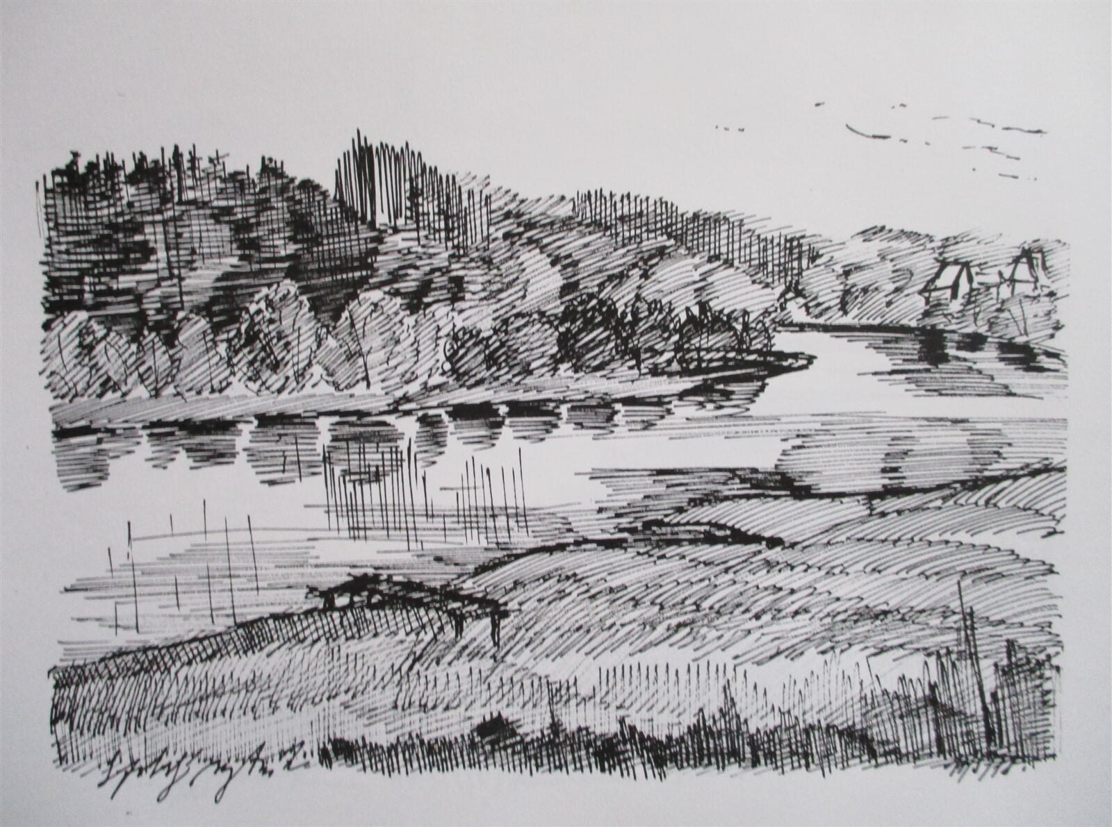 Jaroslava Jáněová: Spolský rybník, 15 × 21 cm