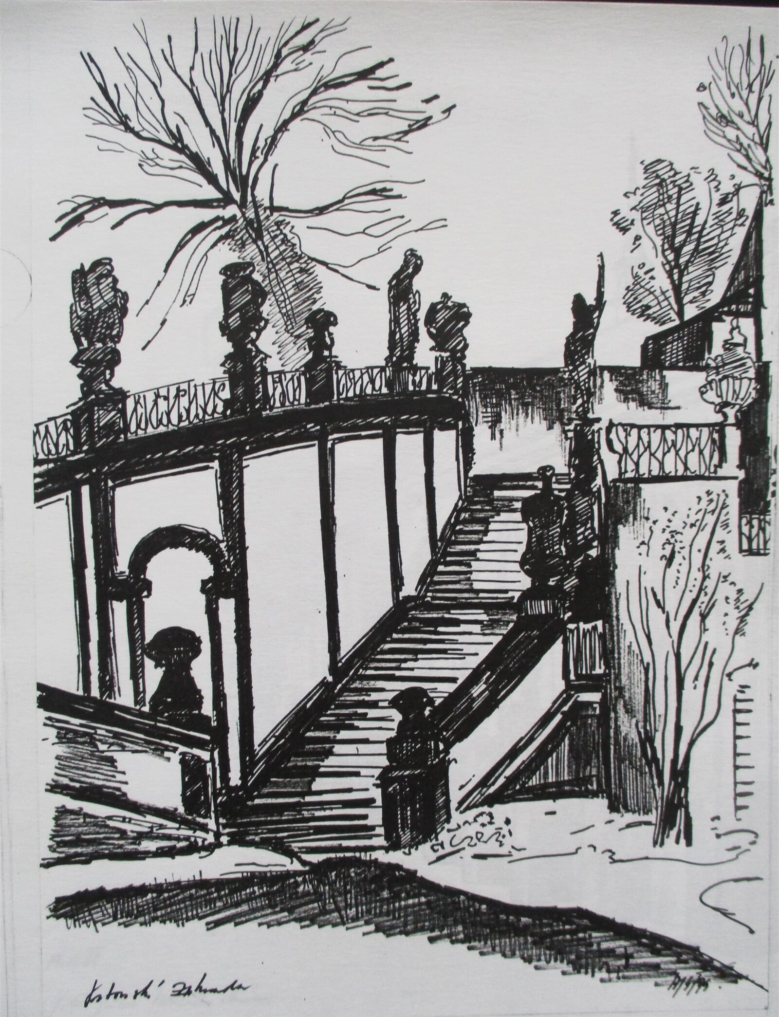Jaroslava Jáněová: Praha, Vrtbovská zahrada, 30 × 21 cm