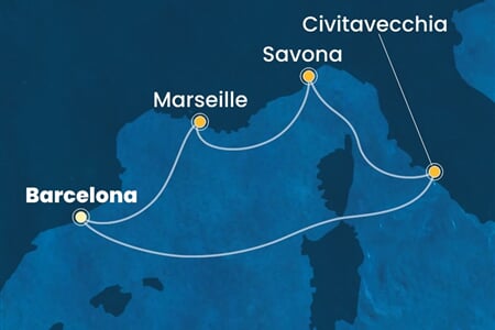 Costa Smeralda - Španělsko, Itálie, Francie (z Barcelony)