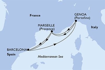 MSC GRANDIOSA - Itálie, Francie, Španělsko (z Janova)