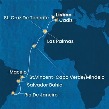 Trasa plavby CDI-LIS15A08