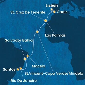 Trasa plavby CDI-LIS16A03