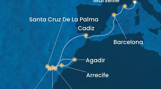 Costa Fortuna - Itálie, Francie, Španělsko, Maroko (ze Savony)
