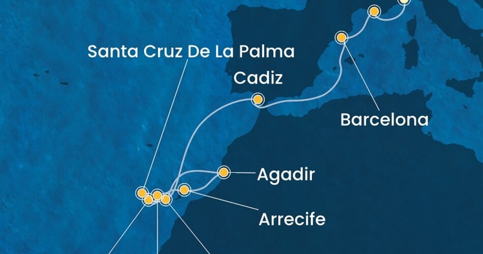 Trasa plavby CFO-SVN13A11