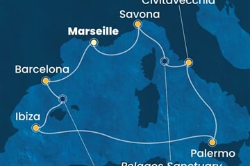 Costa Toscana - Francie, Španělsko, Itálie (z Marseille)