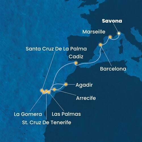 Trasa plavby CFO-SVN13A11