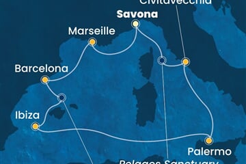 Costa Toscana - Itálie, Francie, Španělsko (ze Savony)
