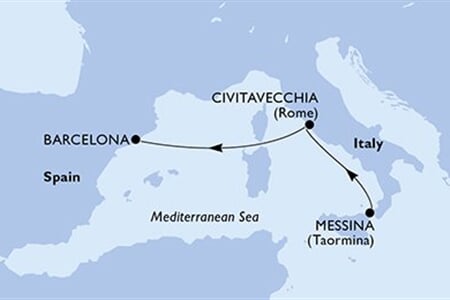 MSC FANTASIA - Olaszország, Spanyolország (a Messina-ből)