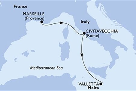 MSC POESIA - Franciaország, Olaszország, Málta (a Marseille-ből)