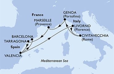 MSC Splendida - Španělsko, Itálie, Francie (Valencie)