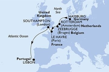 MSC POESIA - Németország, Hollandia, Belgium, Franciaország, Nagy-Britannia, ... (a Hamburg-ból)