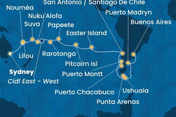 Costa Serena - Austrálie, Nová Kaledonie, Fidži, Tonga, Franc. Polynésie, ... (ze Sydney)