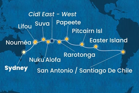 Costa Serena - Austrálie, Nová Kaledonie, Fidži, Tonga, Franc. Polynésie, ... (ze Sydney)