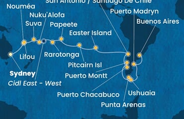 Costa Serena - Austrálie, Nová Kaledonie, Fidži, Tonga, Franc. Polynésie, ... (ze Sydney)