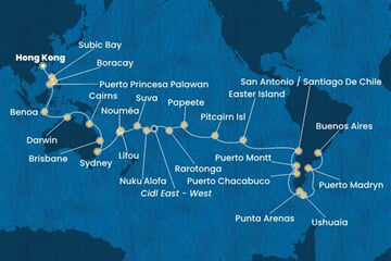 Costa Serena - Čína, Filipíny, Indonésie, Austrálie, Nová Kaledonie, ... (z Hongkongu)
