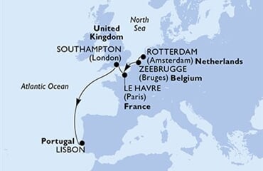 MSC Poesia - Nizozemí, Belgie, Francie, Velká Británie, Portugalsko (Rotterdam)