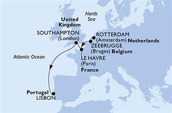 MSC Poesia - Nizozemí, Belgie, Francie, Velká Británie, Portugalsko (Rotterdam)