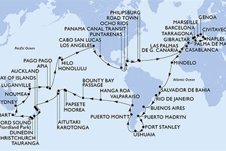 MSC Magnifica - Španělsko, Gibraltar, Maroko, Kapverdy, Brazílie, ... (z Barcelony)
