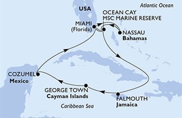 MSC Seaside - USA, Bahamy, Jamajka, Kajmanské o., Mexiko (z Miami)