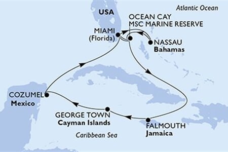 MSC Seaside - USA, Bahamy, Jamajka, Kajmanské o., Mexiko (z Miami)