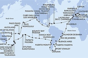 MSC MAGNIFICA - Spanyolország, Gibraltár, Marokkó, Zöld-Fok, Brazília, ... (a Barcelona-ből)