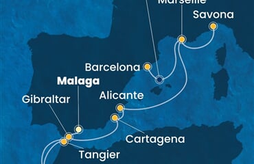 Costa Pacifica - Španělsko, Maroko, Velká Británie, Francie, Itálie (z Malagy)